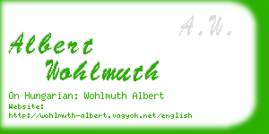 albert wohlmuth business card